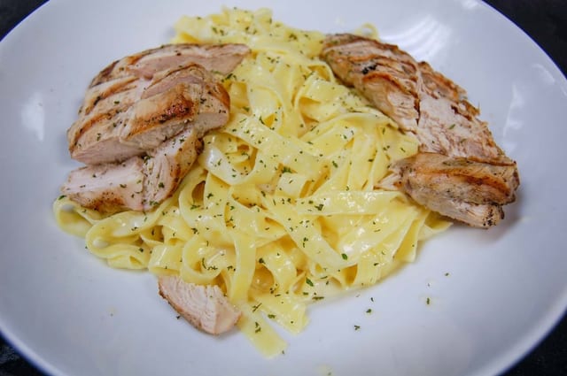 Chicken Fettuccine Alfredo.